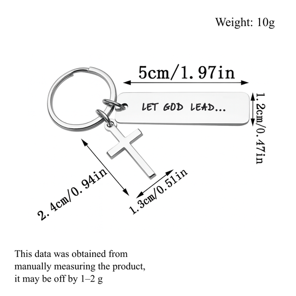 Let God Lead Cross Keychain