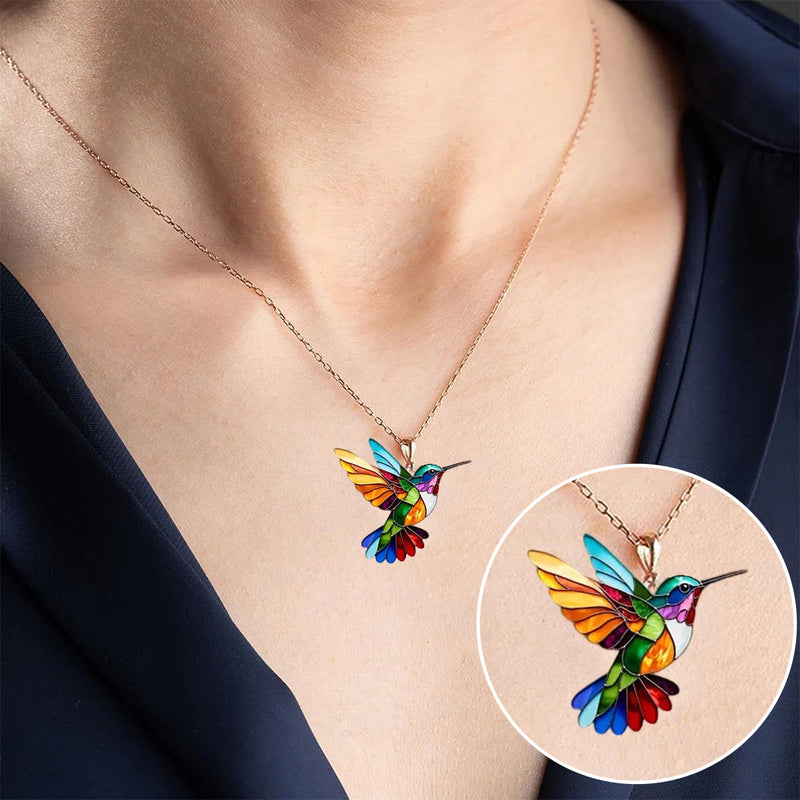Stunning Multicolor Hummingbird Necklace