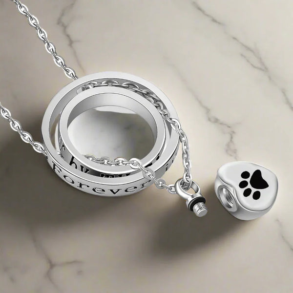 Forever in My Heart - Stainless Steel Urn Paw Necklace