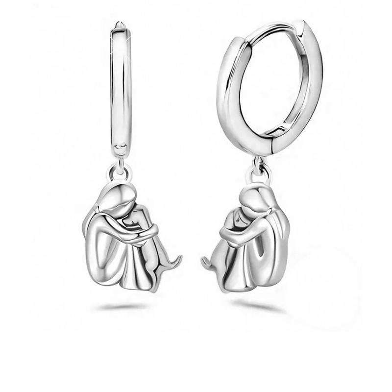Hug Pendant Necklace Set with Free Earrings - Limited-Time Bonus Offer