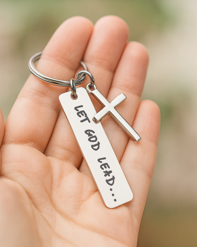 Let God Lead Cross Keychain - Gift Jewelry | Dear Given