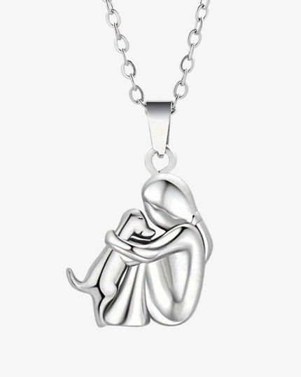Necklace with a charming dog-shaped pendant
