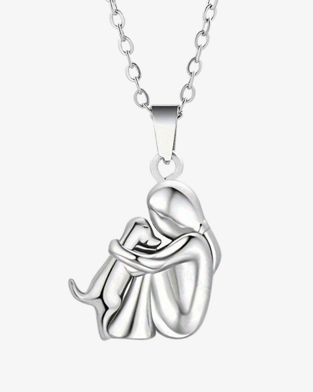 Necklace with a charming dog-shaped pendant