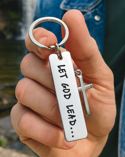 Let God Lead Cross Keychain - Gift Jewelry | Dear Given
