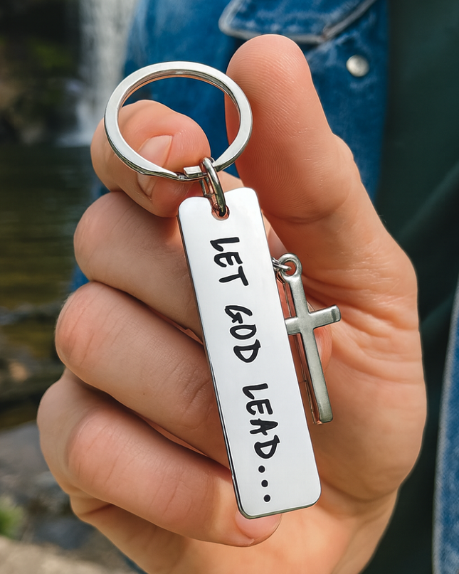 Let God Lead Cross Keychain - Gift Jewelry | Dear Given