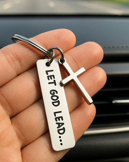 Let God Lead Cross Keychain - Meaningful Gift Jewelry | Dear Given