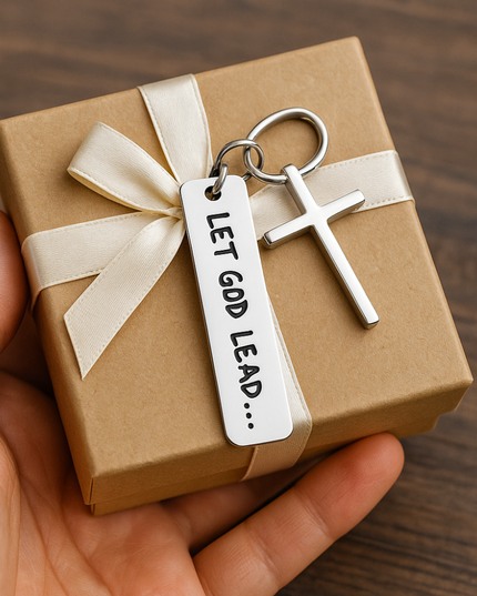 Let God Lead Cross Keychain - Gift Jewelry | Dear Given