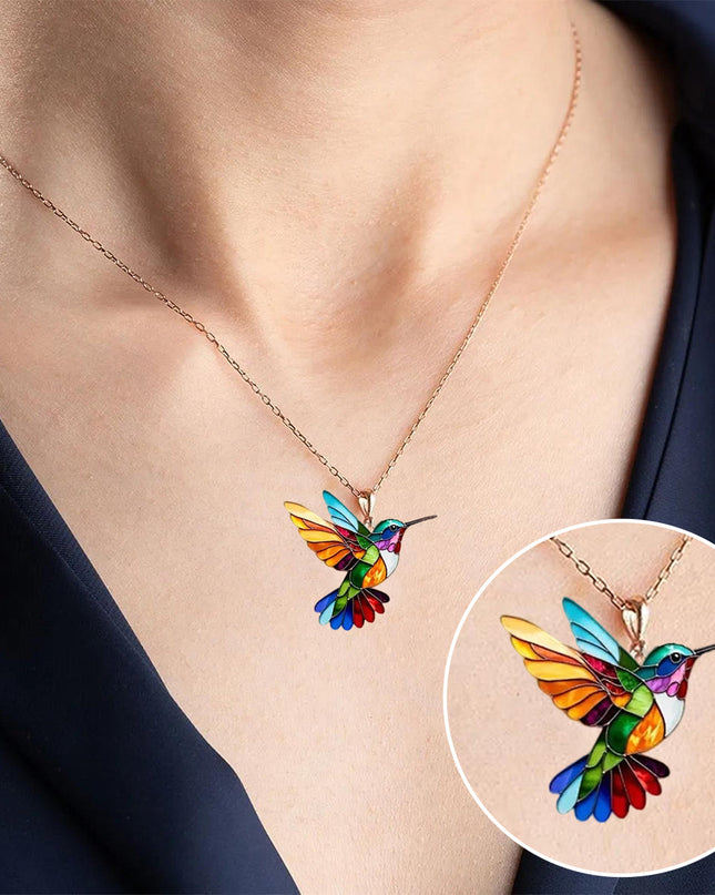 Stunning Multicolor Hummingbird Necklace