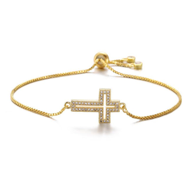 Hollowed Out Cross Bracelet - Meaningful Gift Jewelry | Dear Given