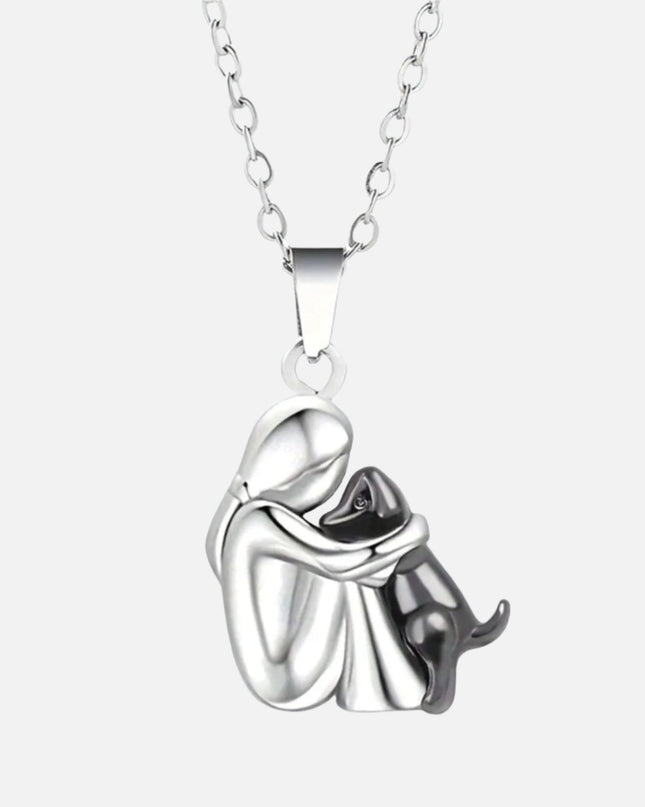 Necklace with a charming dog-shaped pendant