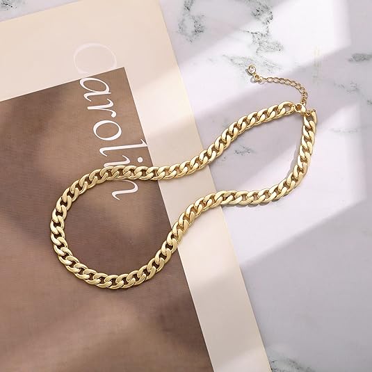 Cavarov | Thick Cuban Link Gold Necklace - Bold, Premium Statement Piece — jewelry gift detail view 2 | Dear Given