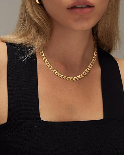 Cavarov | Thick Cuban Link Gold Necklace - Bold, Premium Statement Piece — jewelry gift detail view 4 | Dear Given