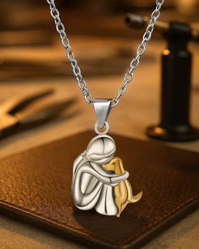 Necklace with a charming dog-shaped pendant