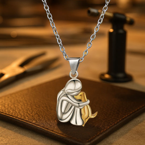Necklace with a charming dog-shaped pendant
