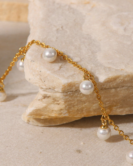Freshwater Pearl Anklet - Golden Droplets — jewelry gift detail view 5 | Dear Given