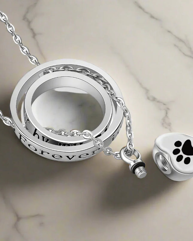 Forever in My Heart - Stainless Steel Urn Paw Necklace