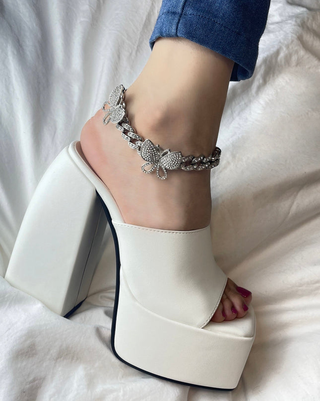 Rhinestone Decor Butterfly Charm Anklet — jewelry gift detail view 47 | Dear Given