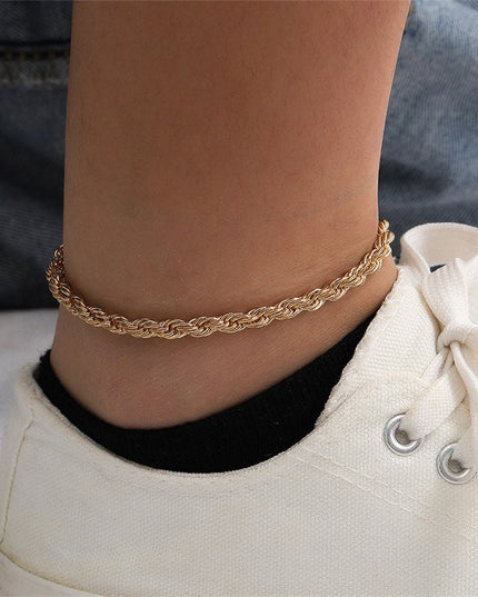 Luxe Rope Gold Anklet — jewelry gift detail view 3 | Dear Given