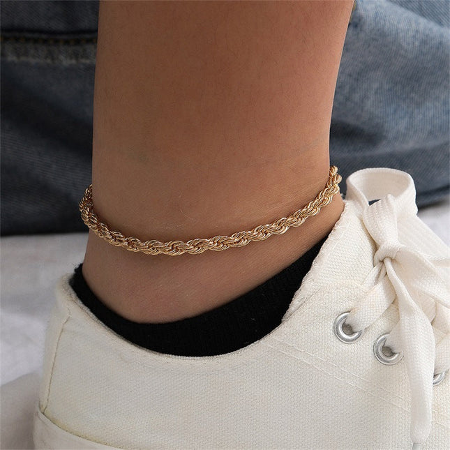 Luxe Rope Gold Anklet — jewelry gift detail view 3 | Dear Given