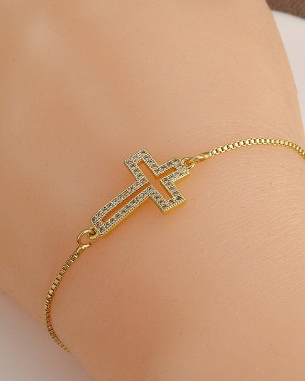 Hollowed Out Cross Bracelet - Gift Jewelry | Dear Given