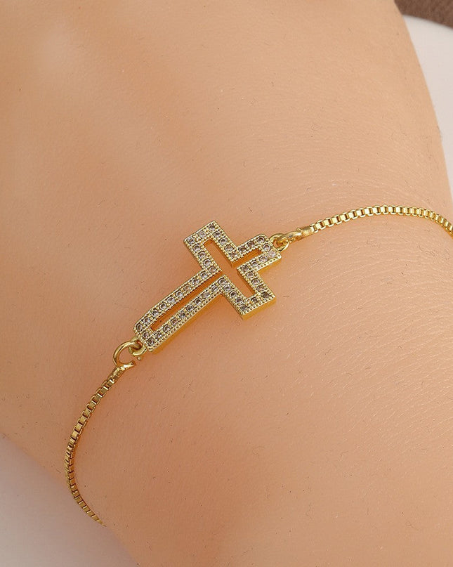 Hollowed Out Cross Bracelet - Gift Jewelry | Dear Given