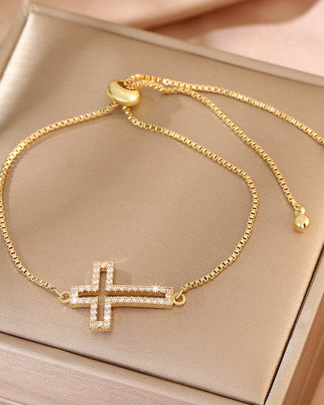 Hollowed Out Cross Bracelet - Gift Jewelry | Dear Given