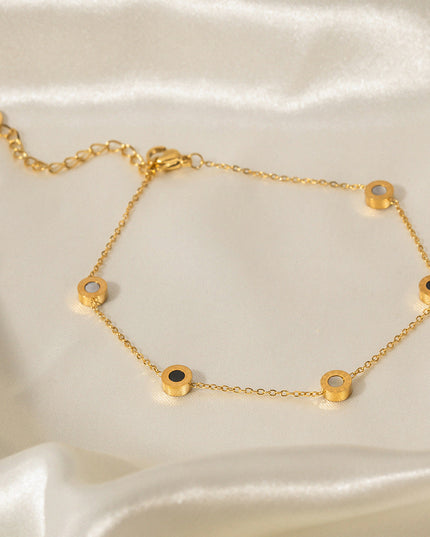 Luxe Circle Charm Gold Anklet — jewelry gift detail view 5 | Dear Given