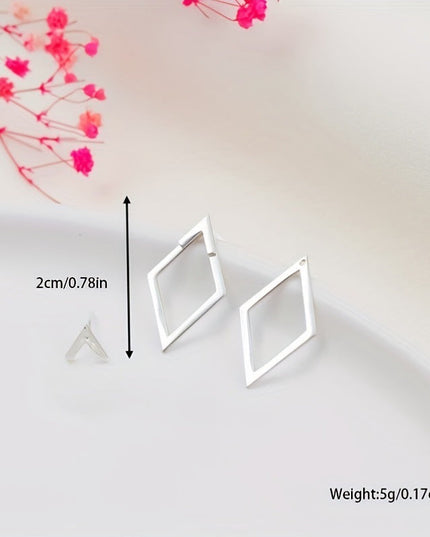 Diamond Combination Design Simple High Sense Earrings — jewelry gift detail view 6 | Dear Given