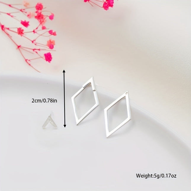Diamond Combination Design Simple High Sense Earrings — jewelry gift detail view 6 | Dear Given