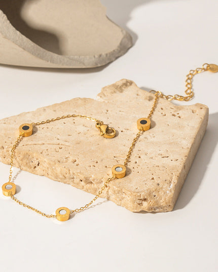 Luxe Circle Charm Gold Anklet — jewelry gift detail view 3 | Dear Given