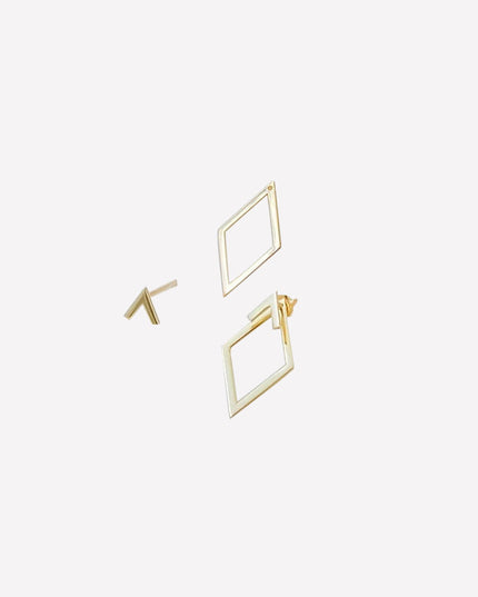 Diamond Combination Design Simple High Sense Earrings — jewelry gift detail view 7 | Dear Given