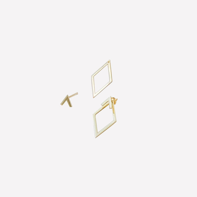 Diamond Combination Design Simple High Sense Earrings — jewelry gift detail view 7 | Dear Given