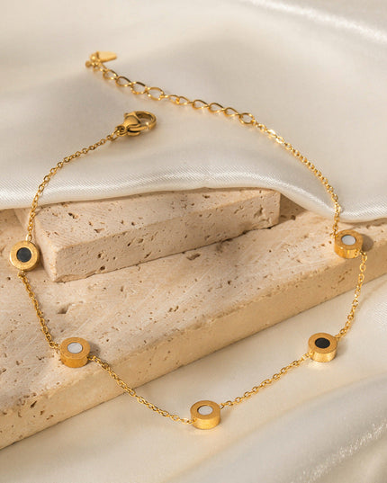 Luxe Circle Charm Gold Anklet — jewelry gift detail view 4 | Dear Given