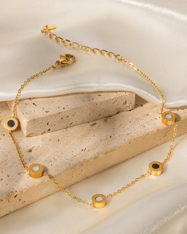 Luxe Circle Charm Gold Anklet — jewelry gift detail view 4 | Dear Given