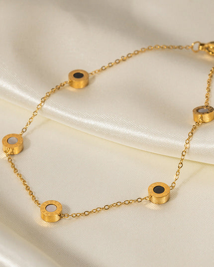 Luxe Circle Charm Gold Anklet — jewelry gift detail view 2 | Dear Given