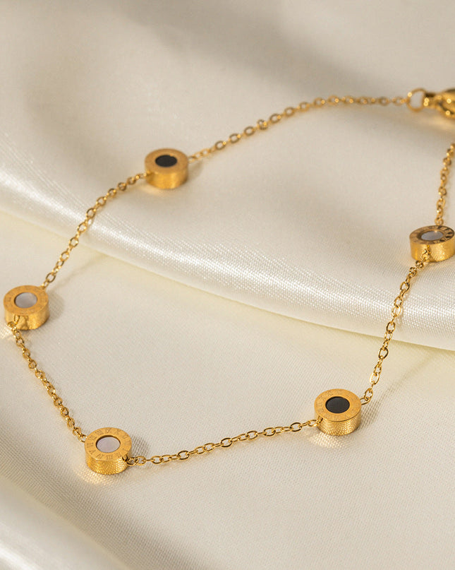 Luxe Circle Charm Gold Anklet — jewelry gift detail view 2 | Dear Given