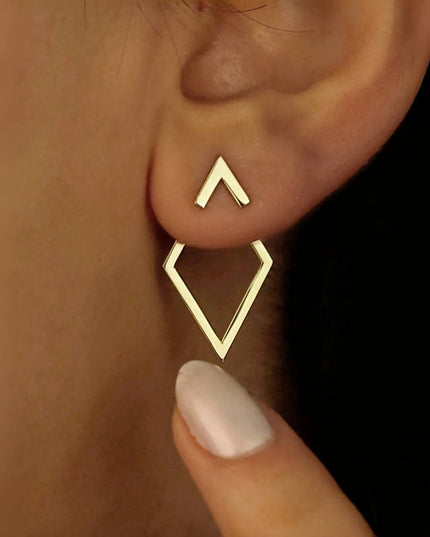 Diamond Combination Design Simple High Sense Earrings — jewelry gift detail view 5 | Dear Given