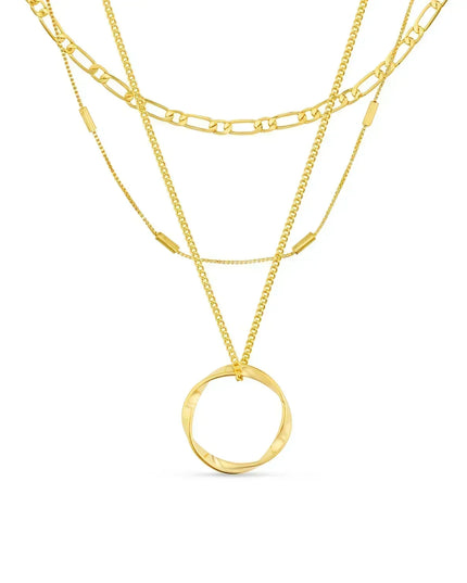 Circa | Gold Open-Circle Three-Row Necklace – Elegant Layered Design — heartfelt jewelry gift for her | Dear Given