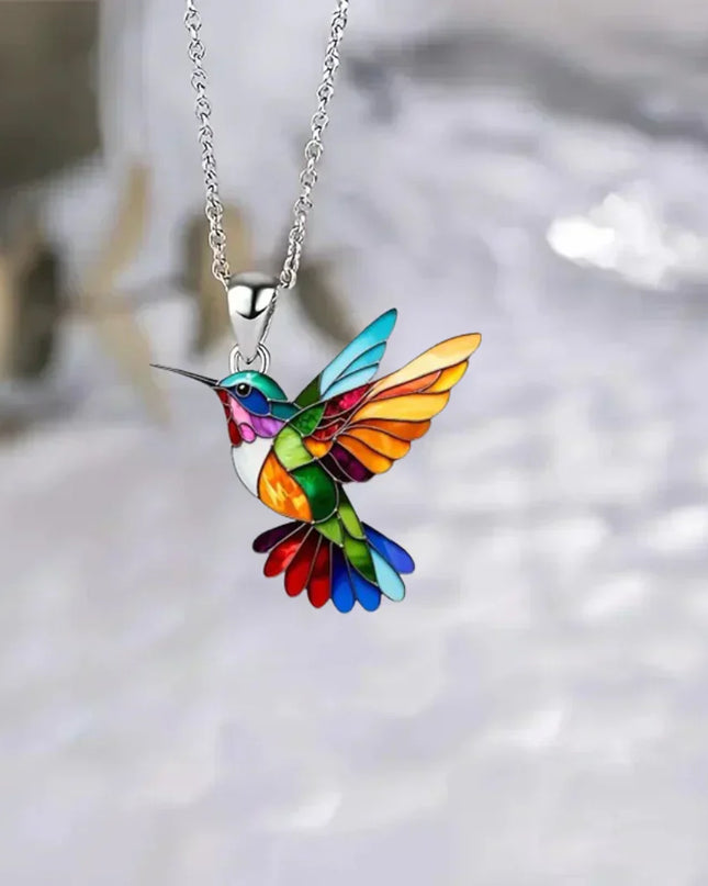 Aurea | Enchanting Hummingbird Pendant Necklace — jewelry gift detail view 6 | Dear Given