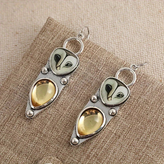 Boho Owl Drop Earrings - Nickel-Free & Hypoallergenic for Sensitive Ears — jewelry gift detail view 2 | Dear Given