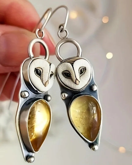 Boho Owl Drop Earrings - Nickel-Free & Hypoallergenic for Sensitive Ears — heartfelt jewelry gift for her | Dear Given