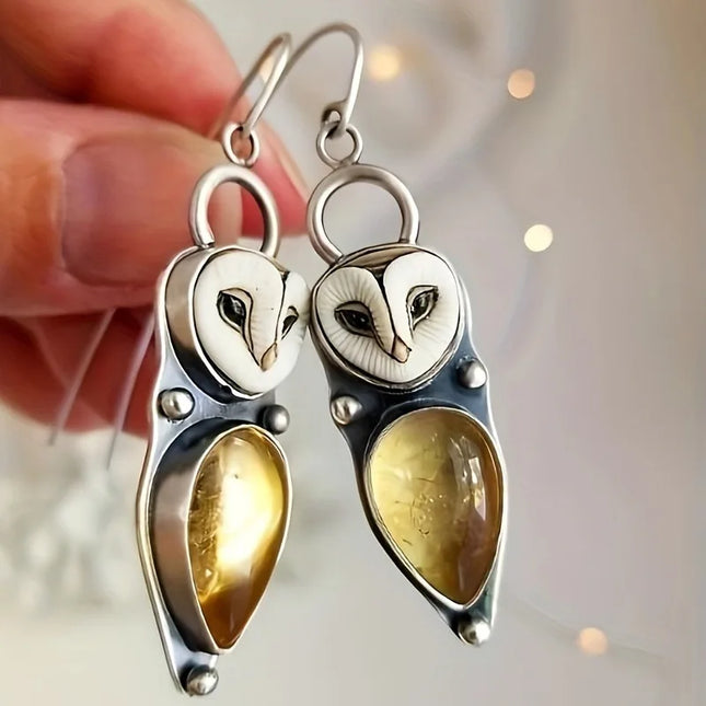 Boho Owl Drop Earrings - Nickel-Free & Hypoallergenic for Sensitive Ears — heartfelt jewelry gift for her | Dear Given