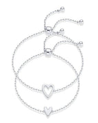 Matching Hearts Set (Mom + Daughter) / Silver