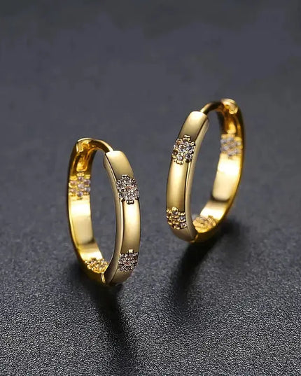 Timeless Vintage Gold Flower Hoop Earrings