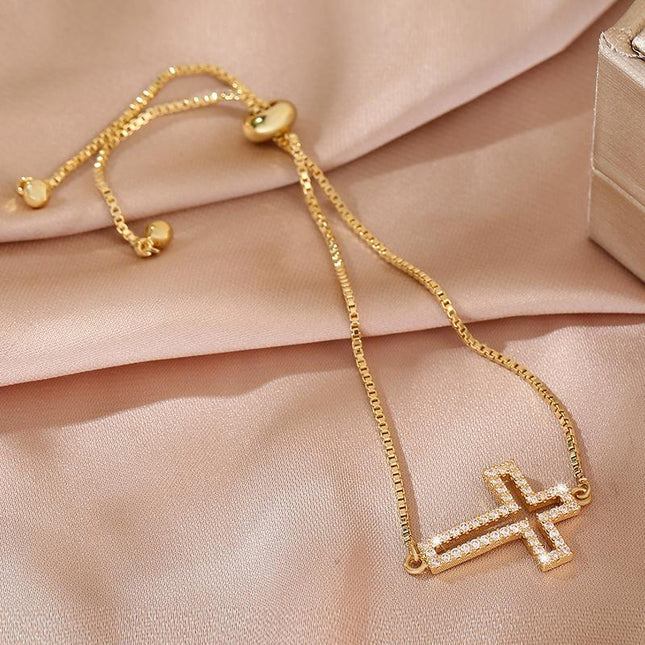 Hollowed Out Cross Bracelet - Gift Jewelry | Dear Given