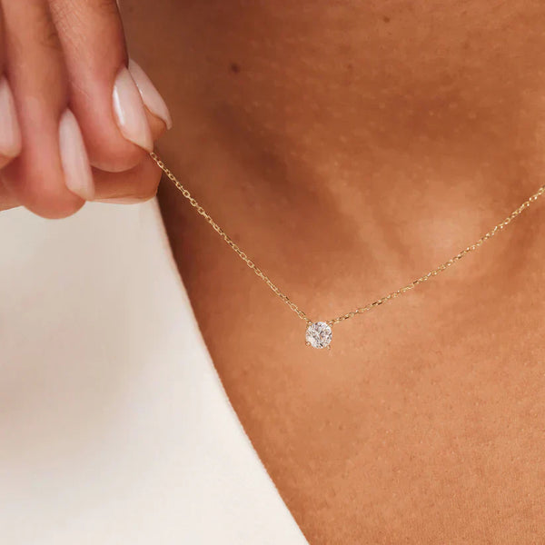 Clea Gold Moissanite Pendant Necklace