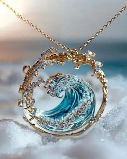 Ocean-Inspired Promise Pendant Necklace
