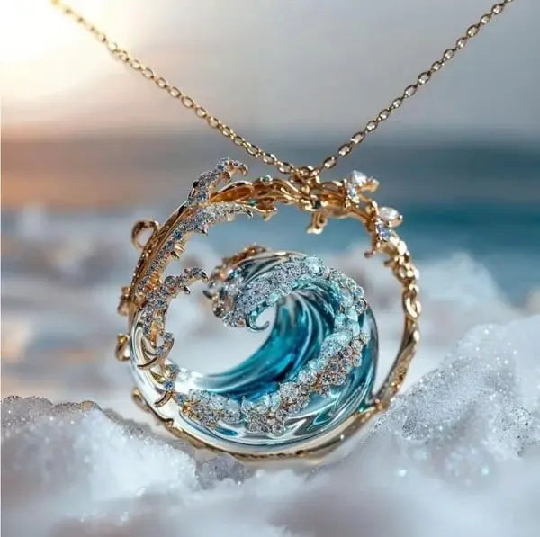 Ocean-Inspired Promise Pendant Necklace