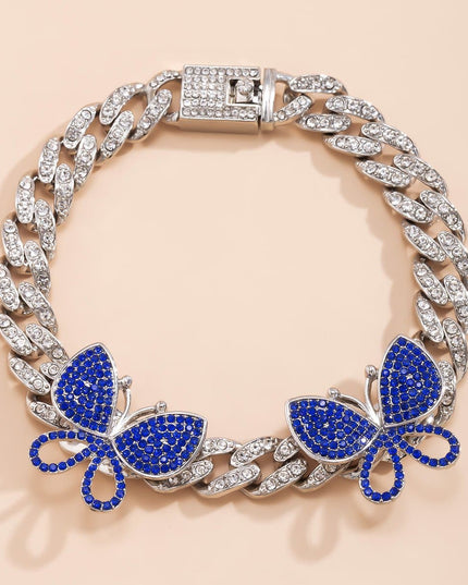 Rhinestone Decor Butterfly Charm Anklet — jewelry gift detail view 41 | Dear Given