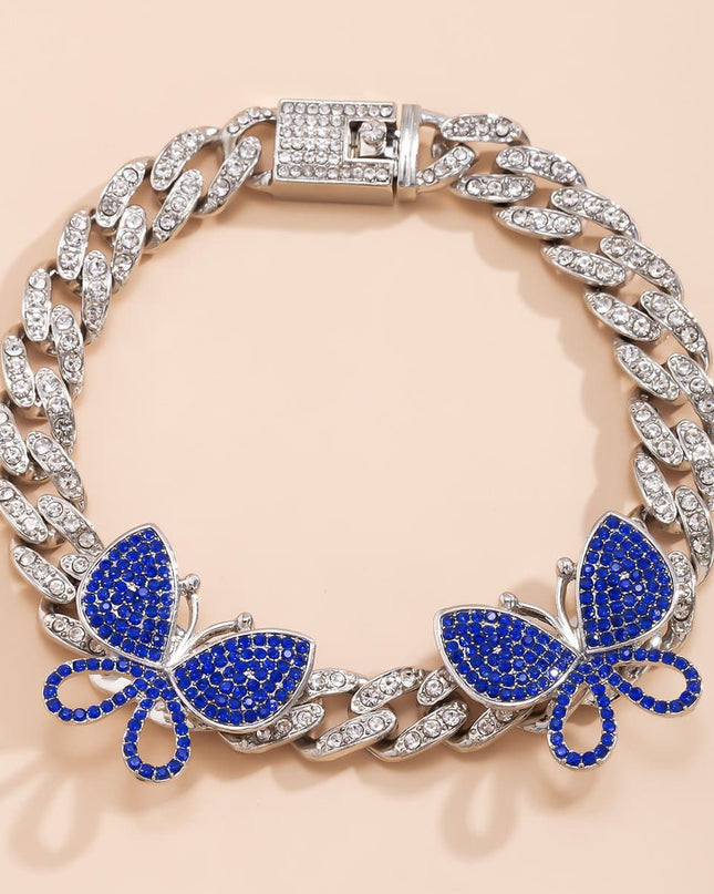 Rhinestone Decor Butterfly Charm Anklet — jewelry gift detail view 41 | Dear Given